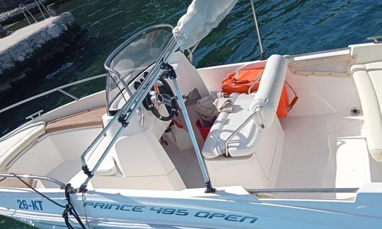 Explore the Bay of Kotor! Rent this Prince 495 8Open Powerboat for 5 person