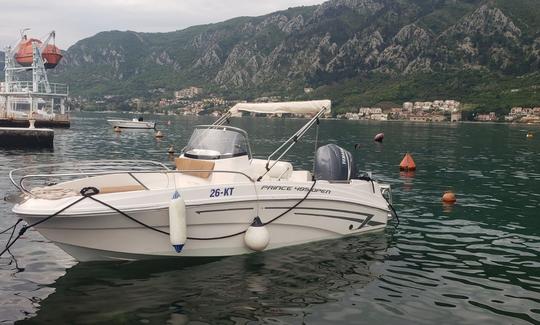 Explore the Bay of Kotor! Rent this Prince 495 8Open Powerboat for 5 person