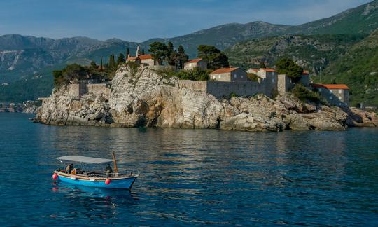 Gringo Boat in front of St. Stefan - Montenegro