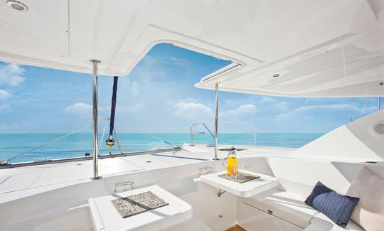 Exterior view looking out from the Avalon One Catamaran