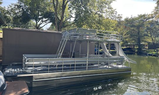 Lake Austin - Double Decker Pontoon Boat with two water slides