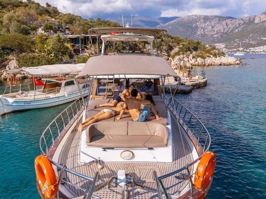 Experience Kas Turquoise Blue Coast in Kalkan, Antalya with the 42ft Custom Boat