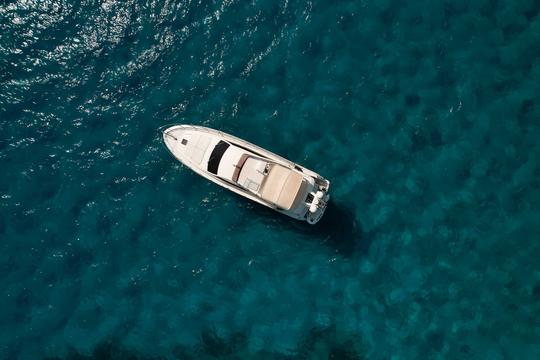 Luxury motor yacht Ferretti 592 in Ayia- Napa and Blue Lagoon