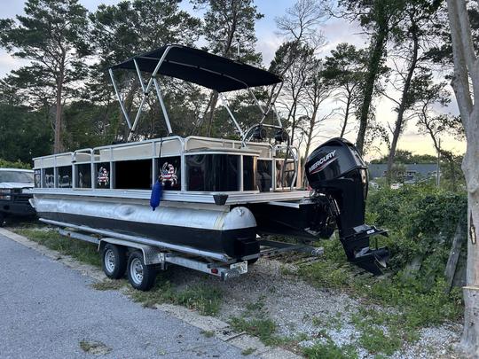 24’ Pontoon Best Party on Crab Island Comes with Lily Pad and Cooler of Ice