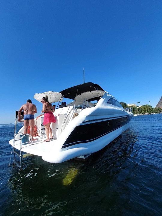 57ft Pershing Power Mega Yacht Rental in Rio de Janeiro 💎 with onboard service 