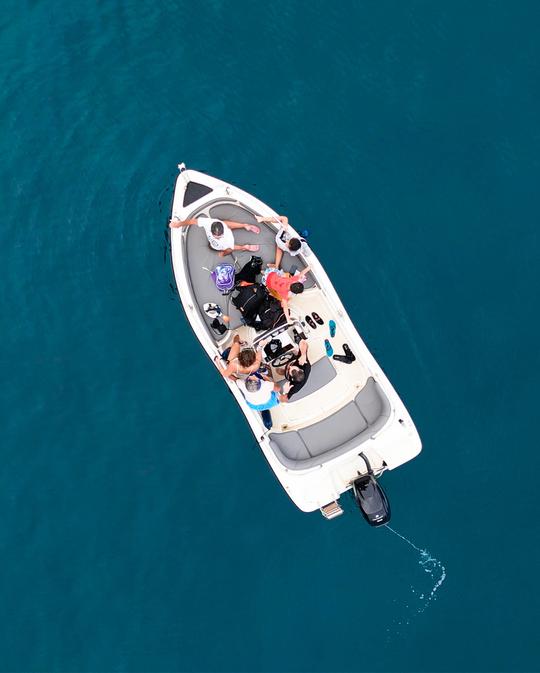 Rent  the Karel Open boat and cruise Skiathos island  with your family