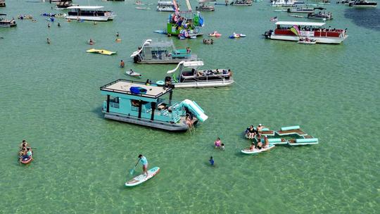 Luxury Crab Island Pontoon Charter with Restroom (Up to 18 people)