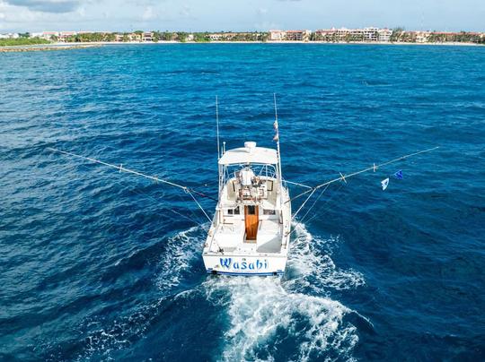 32 ft Blackfin fishing boat for the most fun fishing in Riviera Maya