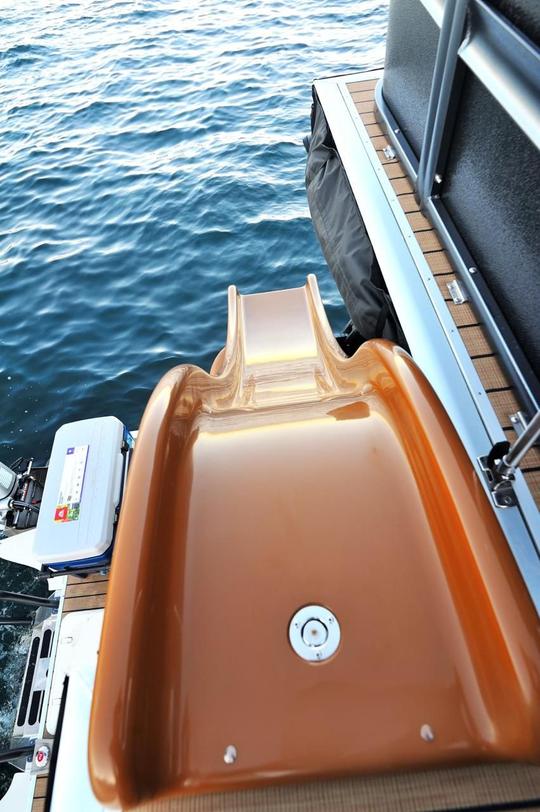 Dive into the Fun with 2 Level Pontoon - Snorkeling Gear and Water Toys Included