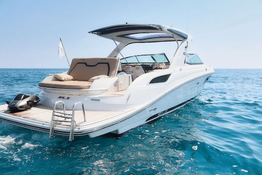 Explore Ayia Napa coastline and Blue Lagoon with luxury Bowrider Sea Ray SLX350 