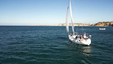 Golden Hour on Elegant Yacht: Sunset Tour in Lagos, Algarve