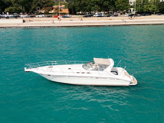 Disfrute de Chicago en este yate Sea Ray Express Cruiser de 45 pies, ¡perfecto para fiestas! 