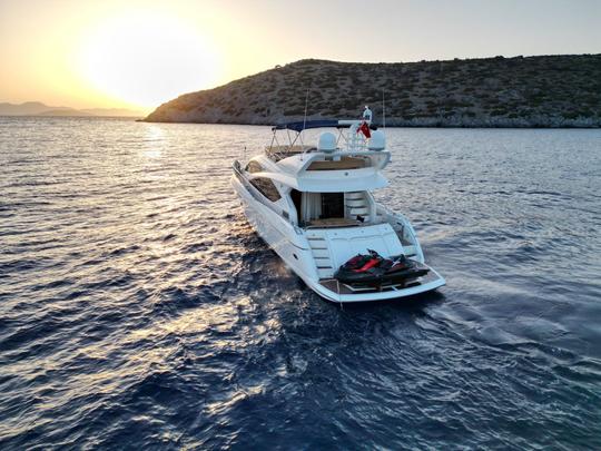 Iate a motor de luxo Sunseeker 60 para 10 pessoas em Bodrum