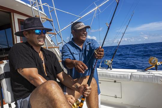 38ft Bertram for best fishing from Puerto Aventuras, Riviera Maya