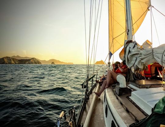 Sunset on a 38ft Sailboat at Santa Marta Bay