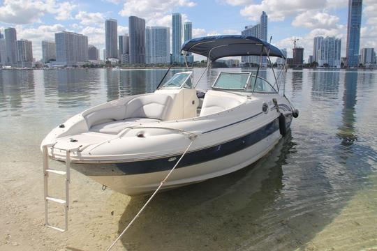 Explore Miami Beach com estilo - Alugue o barco Sundeck Blue de 26 pés!