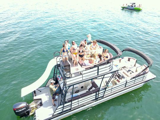 2022 Lexington Double Deck Pontoon with Slide on Lake Norman, North Carolina!