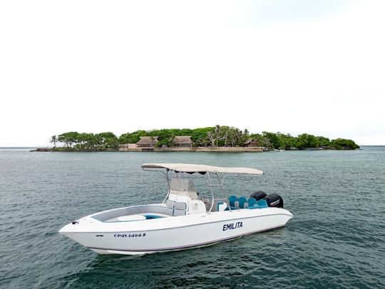 Barco privado de 30 pies para ir de isla en isla en Cholon Baru, Islas del RosÁrico