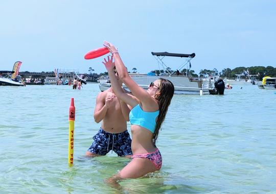 Destin Crab Island on a Captained Pontoon Boat