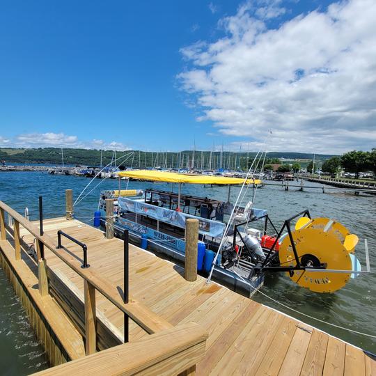 1 or 2 hour Seneca Lake Cruise Pontoon Cycle Boat, Peddling OPTIONAL