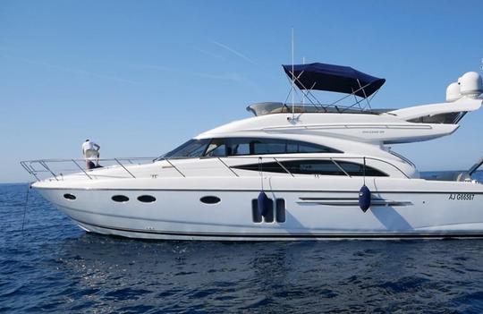 Alquiler del megayate Princess 58 Fly Power de lujo en la Costa Azul, Francia 