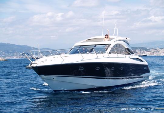 Sunseeker Camargue 50 Power Mega Yacht Rental in Cote d'Azur, France 