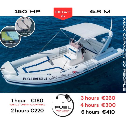 Rent IO6 Inflatable Boat (10 people) in Poli Chrysochous