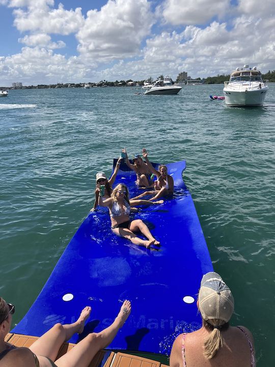 Miami Skyline Swim island /Sandbar Music with legendary Captain Welcome Aboard!