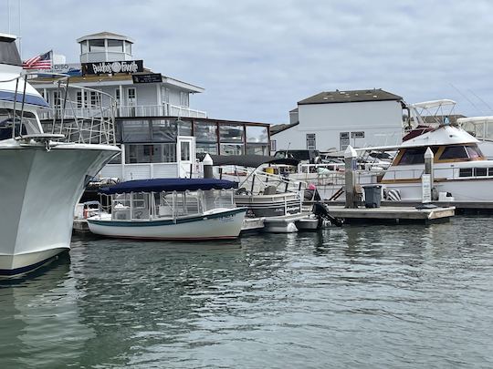 21-Foot Electric Duffy Boat Rental in Newport Beach for 12 Passengers