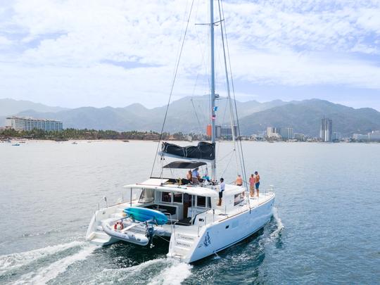 The perfect sailing 46ft Lagoon Catamaran for a party at the sea.