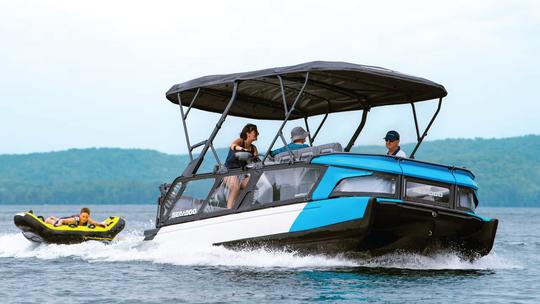 2023 Supercharged Sea-Doo Switch Sport Pontoon for cruising and tubing