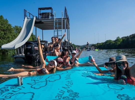 Shark à deux étages de 29 pieds pour 20 passagers avec toboggan, LilyPad et toilettes