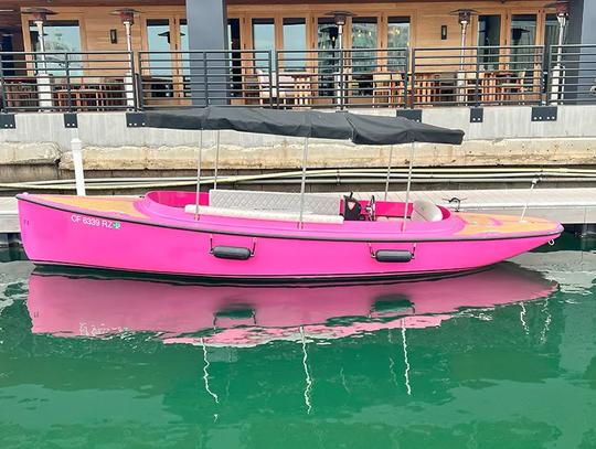 21ft Pink Electric Fantail Boat for Rent