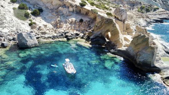 Lancha rápida privada a Es Vedra y Atlantis Ibiza desde San Antonio (recorrido de 3 horas)