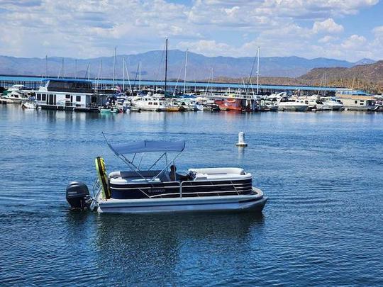 22' Godfrey Pontoon with 150 Hp Motor and full shade available at Lake Pleasant