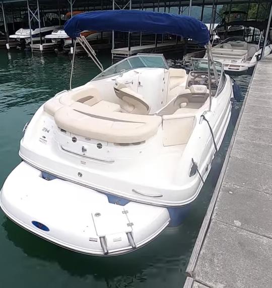 Enjoy Seattle on the water in a 23ft bowrider for 10 people with a bathroom! 