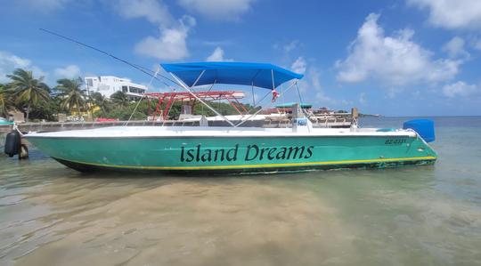 Pêche sur les récifs, plongée avec tuba et barbecue sur la plage à San Pedro, au Belize.