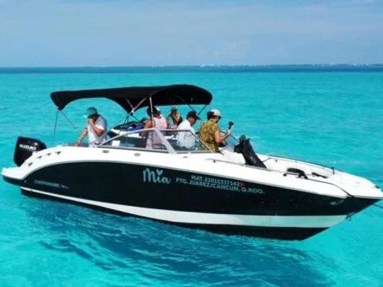 A melhor embarcação a motor para ter um dia perfeito em Cancún | Chaparral de 27 pés