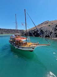 Private Volcanic Islands Excursion aboard traditional caique