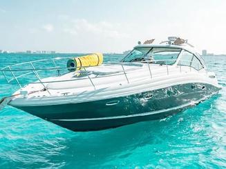 Yate a motor Sea Ray Sundancer de 48 pies en Cancún, con capacidad para hasta 15 personas