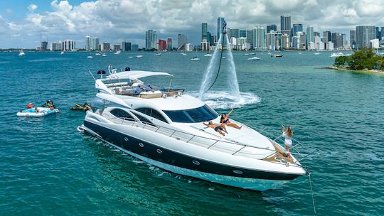 HUGE 80ft Sunseeker Manhattan Luxury Yacht in Miami Beach!