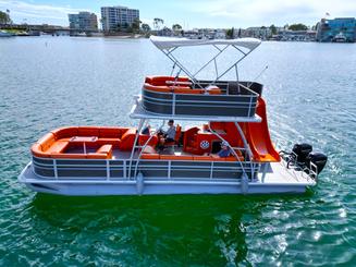 Double Decker Pontoon Boat With Slide- 33'