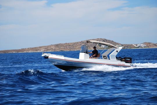 Yria 728 boat RIB en alquiler en Agia Anna Port, Naxos, Grecia