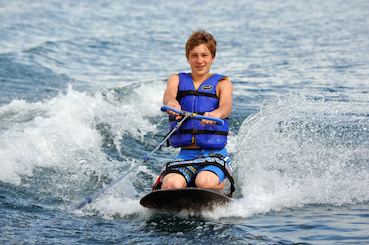 Kneeboarding in Mount Lavinia, Sri Lanka