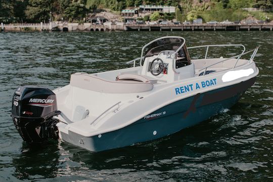 Boat rent in Como Lake no license required - Marinello Fisherman 19 very fast