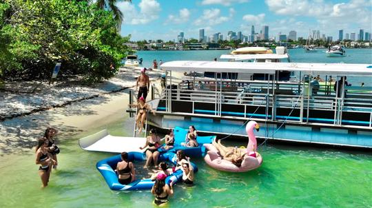 Divertido barco para fiestas de 45 pies en Miami, 40 pasajeros como máximo, todo incluido, muy limpio