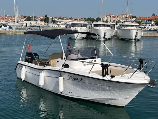 Motorboat 6,5m cabin+sundeck & suncover