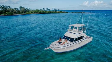 Bertram de 38 pés para a melhor pesca em Puerto Aventuras, Riviera Maya