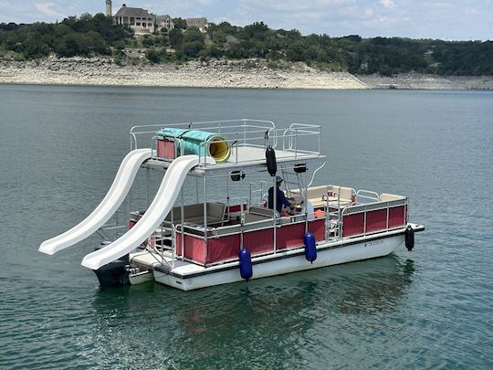 Sumérjase en la diversión: barco de fiesta de dos pisos en el lago Travis en Austin, TX