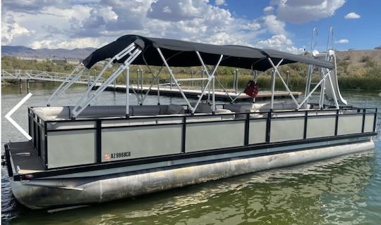 The Outlaw 30ft Party Pontoon - lily pad, bimini, and water slide included!